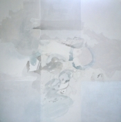 The Swim, 72" x 72" "wash drawing" on canvas
